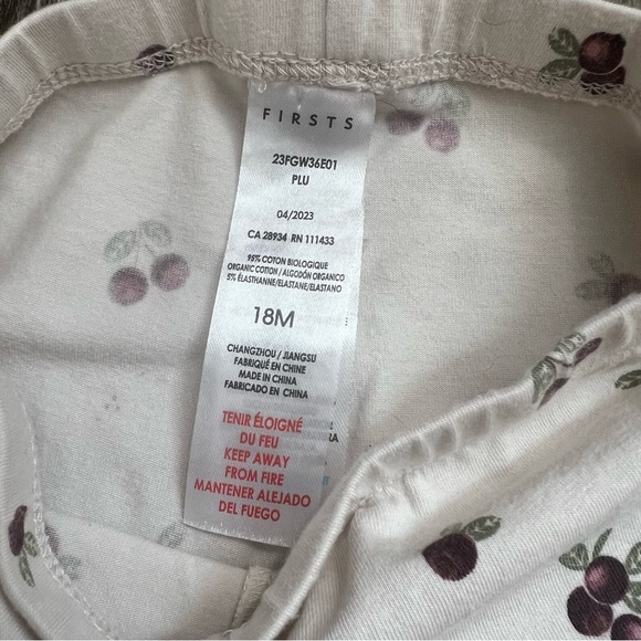 Firsts by Petit Lem berry print scalloped leggings - Picture 3 of 7
